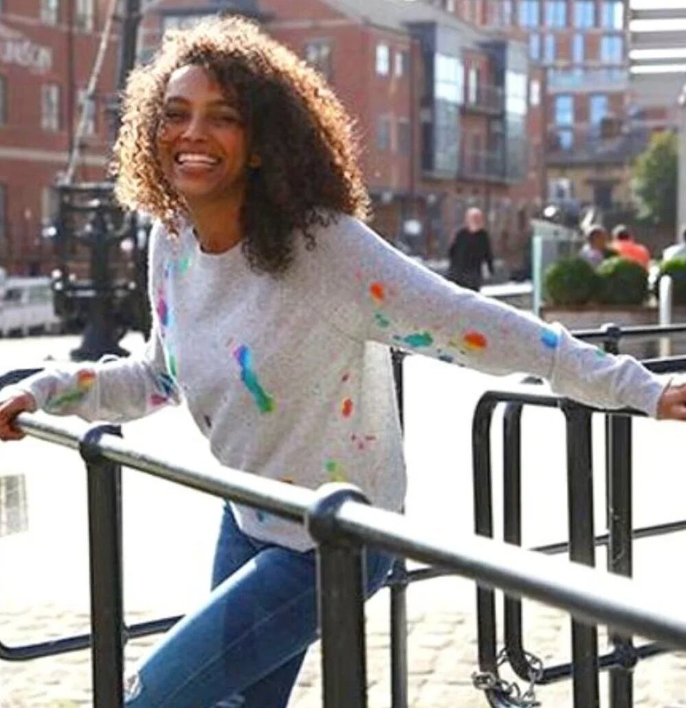NWT Brodie Rainbow Foil 100% Cashmere Sweater in Super Frey size XS